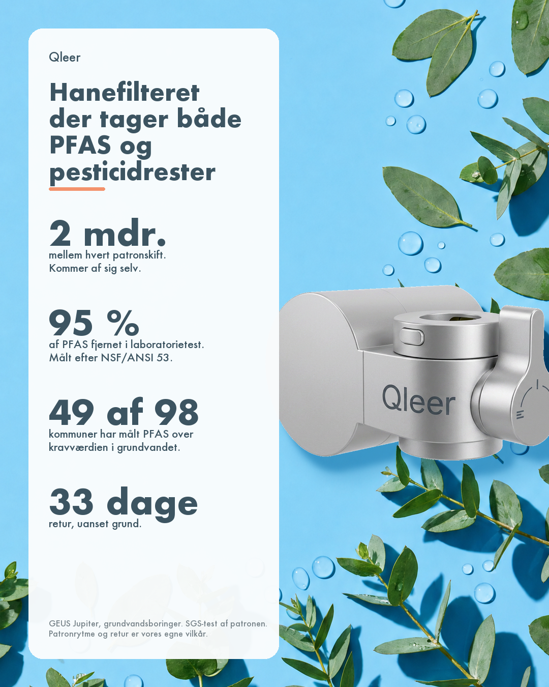 Hanefilteret der tager både PFAS og pesticidrester, fire tal